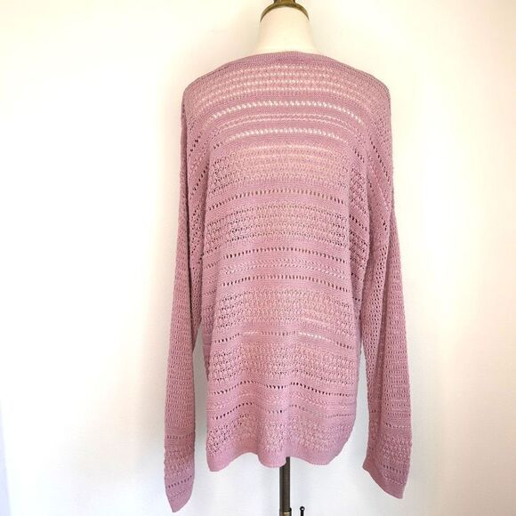 J.Jill Crocheted Sweater Pinkish Purple Size Large - Picture 4 of 11